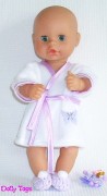 Lilac Trim Dressing Gown + Slippers