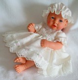 Ivory Satin Dress + Mop Cap 