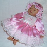 Satin + Organza Dress + Mopcap 