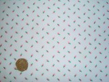 Tiny Tulip Print On White Poly-Cotton 44