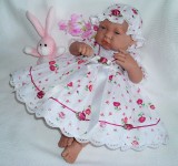 Rose Floral Dress + Mop Cap