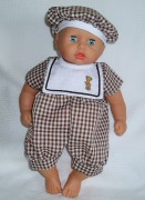 Brown Gingham Romper + Hat 