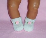 White Bootees Pink Bud