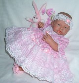Pink Stripe Dress + Head band 