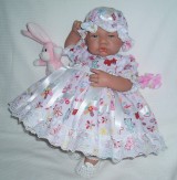 Nursery Print Dress + Mop Cap