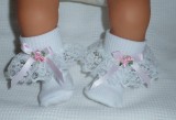 White + Pink Frilly Socks