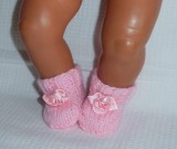 White Bootees Pink Bud