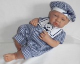 Navy Gingham Romper Set 