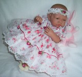 Rose Dress + Headband Will Fit 0-3 Months Baby 