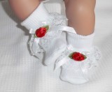 White + Red Frilly Socks