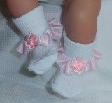 Pink Picot Frilly Socks