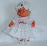 White Dress, Mop Cap and Bootees