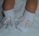 IVORY Lace Trimmed Frilly Socks