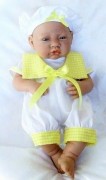 White + Lemon Romper Suit + Hat 